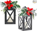 Christmas Lantern Outdoor Deror 13", 2 Pack Waterproof LED Hanging Decorative by WonderSolar