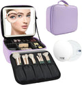 Travel Makeup Bag with LED Mirror and 10x magnifying glass with 3 Lighted by Unknown