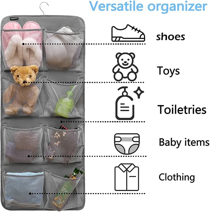 Dual-Sided Hanging Closet Organizer - Image 3