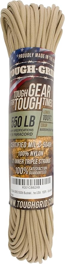 TOUGH-GRID 550 Paracord Rope Nylon Parachute Cord, Made in USA Survival Kit - Image 3
