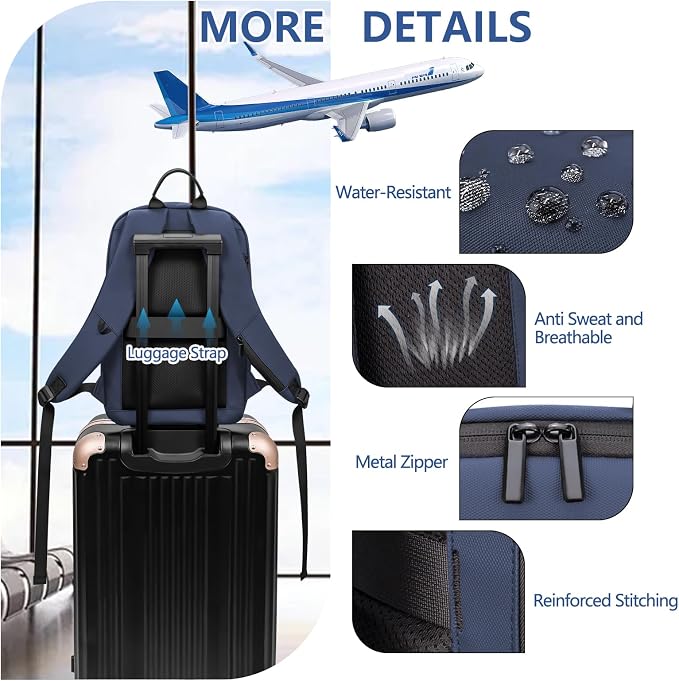 Business Backpack for Men Lightweight Commute Laptop Backpack Anti-Theft Water - Image 5