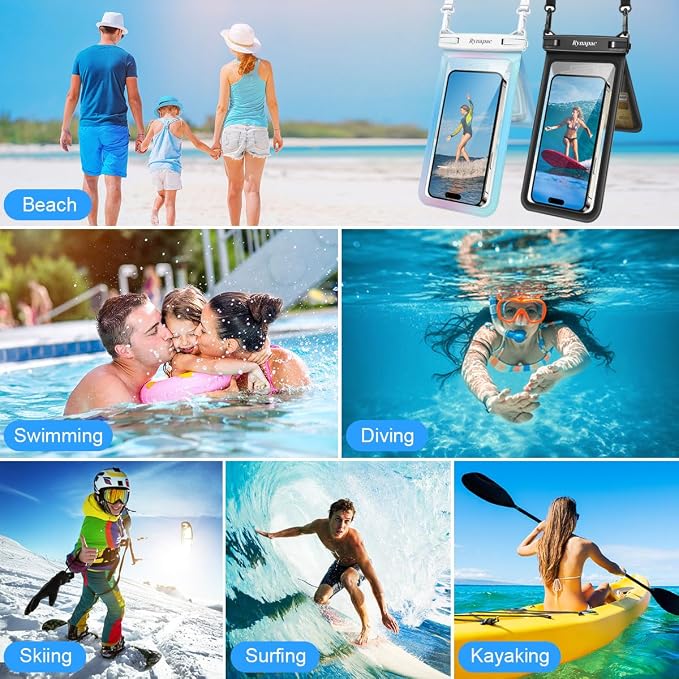 Double Space Waterproof Phone Pouch, 2 Pack Waterproof Phone Case - Image 6