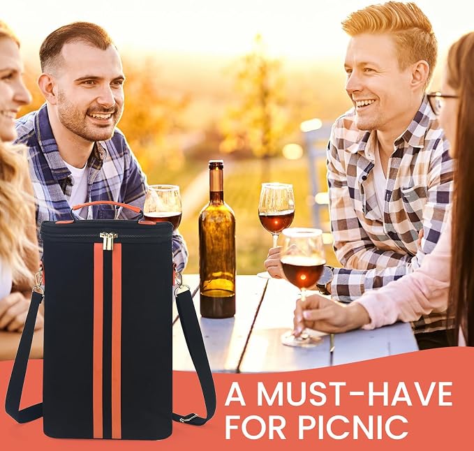 2-Bottle Insulated Wine Carrier Tote - Image 9