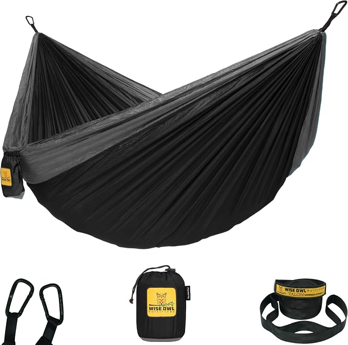 Wise Owl Outfitters Camping Hammock – 500lbs Portable Hammock by WiseOwlOutfitters