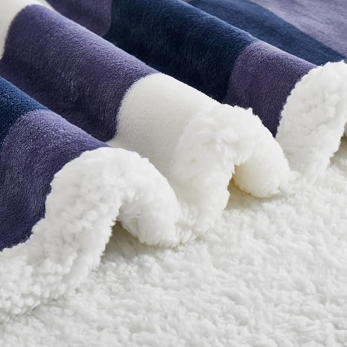 PU MEI Sherpa Blanket Fleece Throw Blanket Twin Plaid Thick Bed Blanket - Image 6