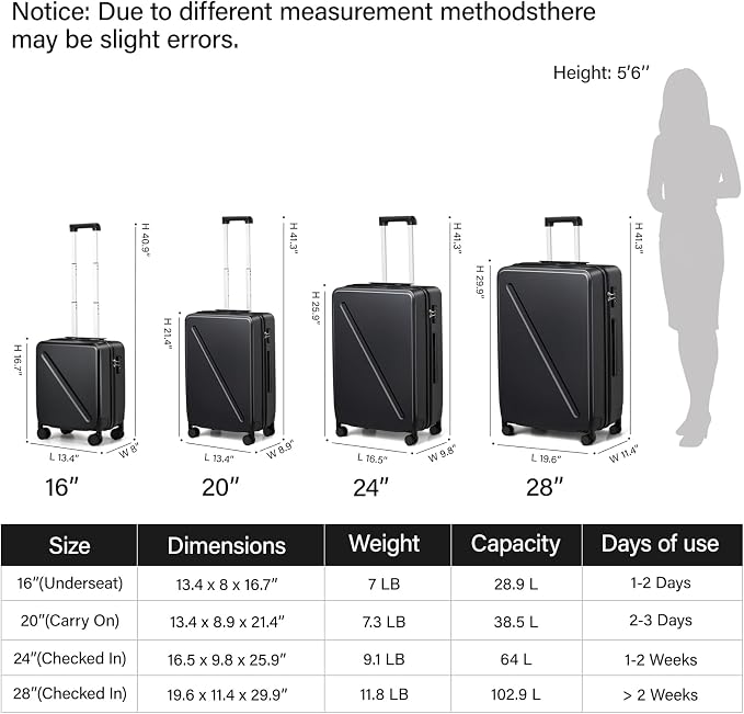 MILADA 16 Inch Underseat Carry On Luggage - Image 3