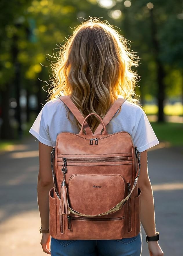 Shrrie Vegan Leather Laptop Backpack - Image 2