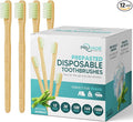 12 Pack Disposable Bamboo Toothbrushes by PRUVADE