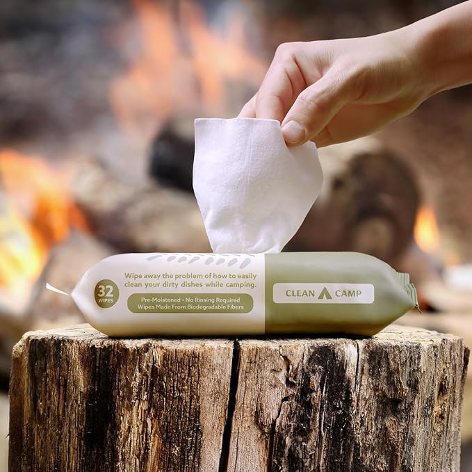 Dish Wipes | 100% Biodegradable Pre-Moistened Food-Safe Camp Kitchen Wipes | A - Image 3