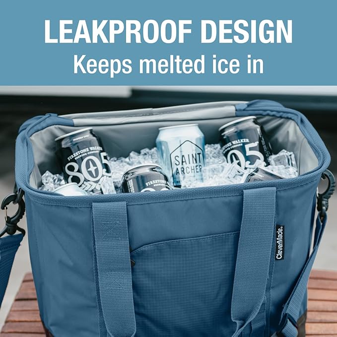 CleverMade Collapsible Insulated Cooler Bag – Leakproof Soft Folding Cooler - Image 2