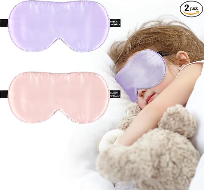 Silk Sleep Eye Mask for Kids, 100% Real Natural Pure Silk Sleeping Masks by spacepower