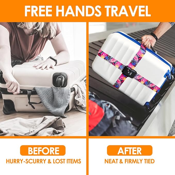 Adjustable Travel Luggage Strap Suitcase Belt Travel Bag Accessories 1.96 in W - Image 6
