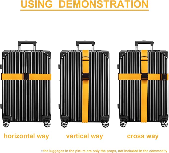 Luggage Straps for Suitcases TSA Approved Travel Belt 4 Pack by Chelmon - Image 5