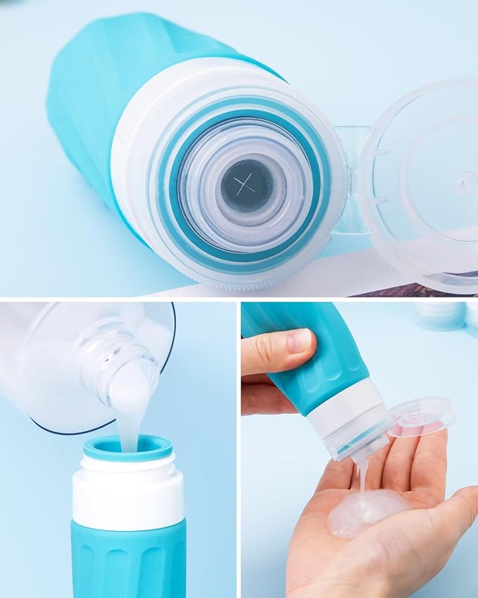 Travel Bottles for Toiletries, 10 Pack, TSA Approved, 3oz/90ml Silicone - Image 2