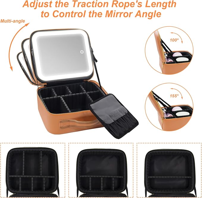 Makeup Case, Lighted Mirror, Waterproof - Image 6