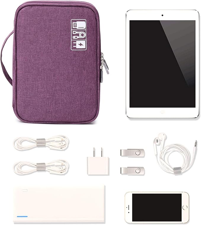 MIRLEWAIY Travel Electronics Organizer Soft Case Small Electronic Accessories - Image 7