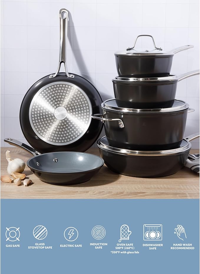Sur La Table Kitchen Essentials Cool Commune Hard Anodized 10 Piece PFA Free - Image 4