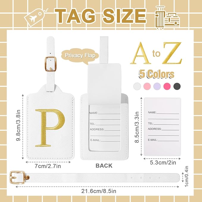 Personalized Initial Luggage Tags - Image 2