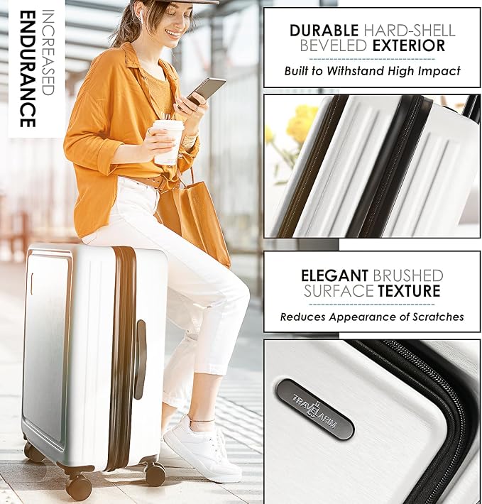 Hard Shell Luggage Sets with Spinner Wheels 4 Piece, Expandable Large Suitcases - Image 3