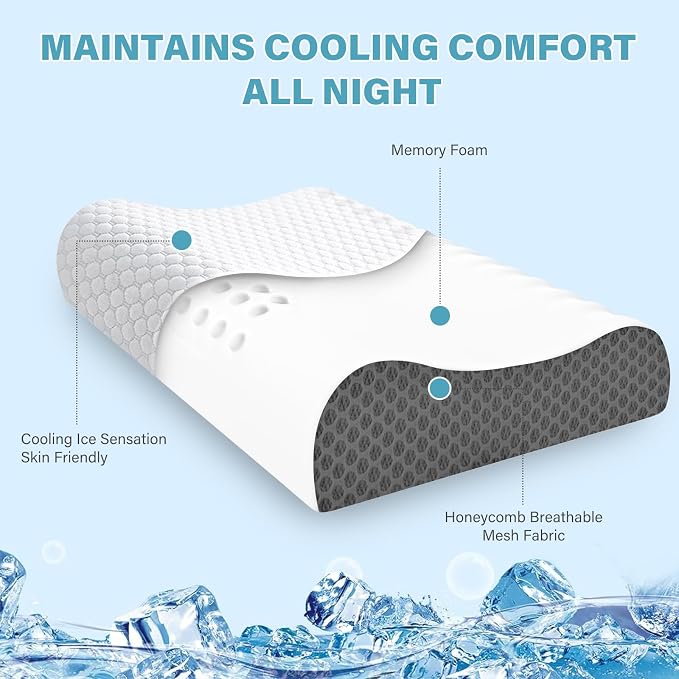 Memory Foam Cooling Bed Pillows - Image 4