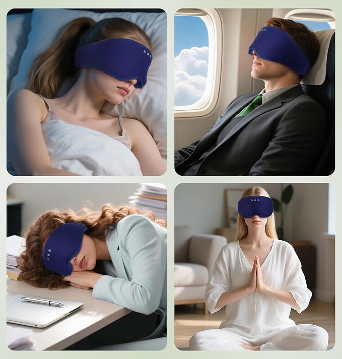 LC-dolida Bamboo Cotton Bluetooth Sleep Mask, 2 in 1 3D Soft Sleep Mask - Image 9