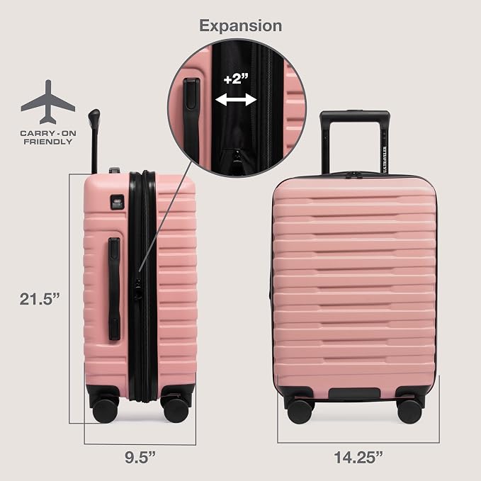 U.S. Traveler Boren Polycarbonate Hardside Rugged Travel Suitcase Luggage - Image 7