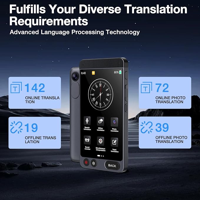 Offline Language Translator Device, No WiFi Needed Instant Translator, 142 - Image 3