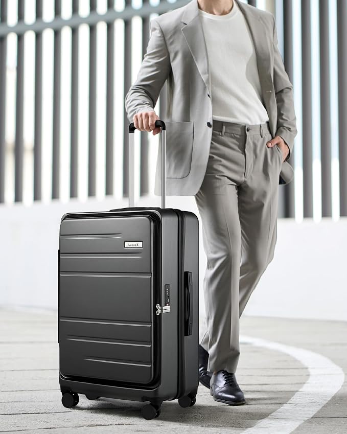 LUGGEX 28 Inch Luggage with Spinner Wheels, Expandable PC Hard Shell Checked - Image 2