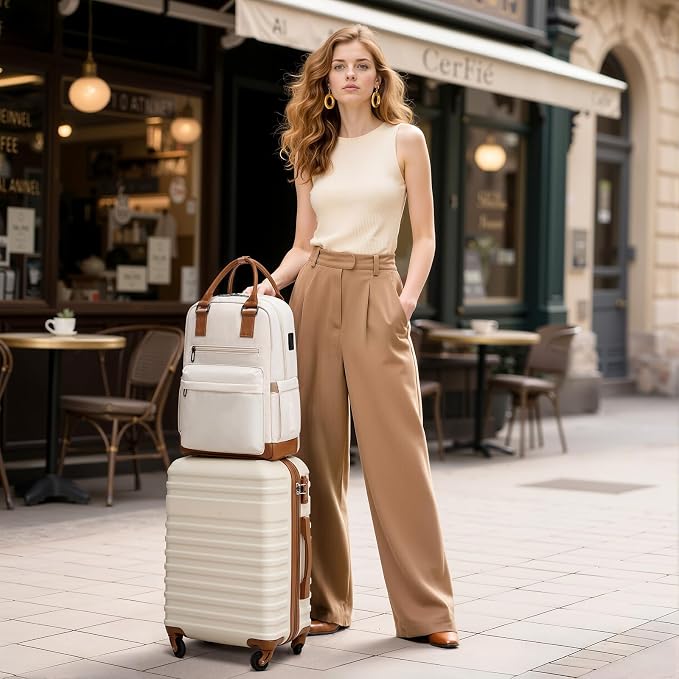 Coolife Luggage Sets Suitcase Set 3 Piece Luggage Set Carry On Hardside Luggage - Image 2