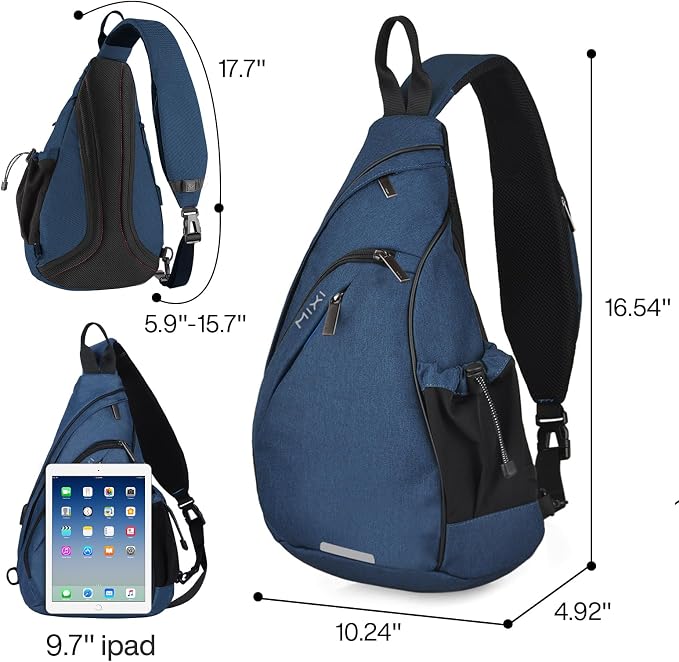 mixi Sling Bag Men Backpack Unisex One Shoulder Bag Hiking Travel Backpack - Image 2