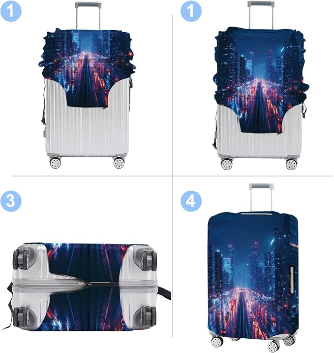 Luggage Cover Washable Suitcase Protector Anti-scratch Suitcase cover Fits - Image 4