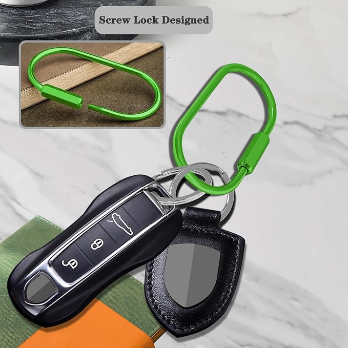 Key Chain, Brass Key Rings 2 Pack Screw Lock Key Organizer - Image 3