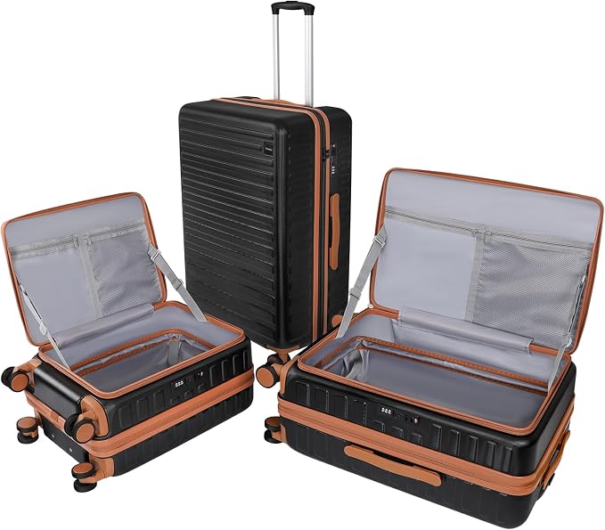 3-Piece 20/24 Top Opening Hardshell Lightweight Luggage and 28-Inch Clamshell by WireHot