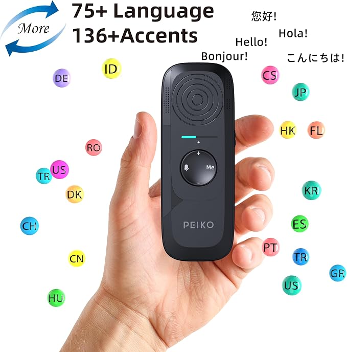 Peiko 136 Language Translation Device, Two-Way Real-time AI Voice Instant - Image 3