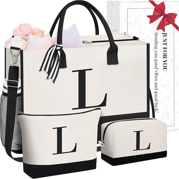 BAGAIL Initial Tote Bag, Personalized Birthday Gifts by BAGAIL