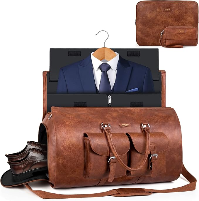 Garment Bag for Travel, Convertible Carry on Garment Duffel Bag for Men 3Pcs - Image 8