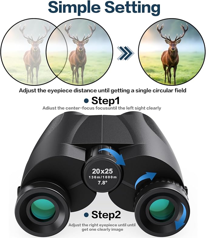 20x25 Compact Binoculars for Adults and Kids, High Power Adults Binoculars - Image 5