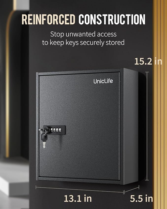 Uniclife 60 Position Key Cabinet Steel Security Storage Box - Image 2