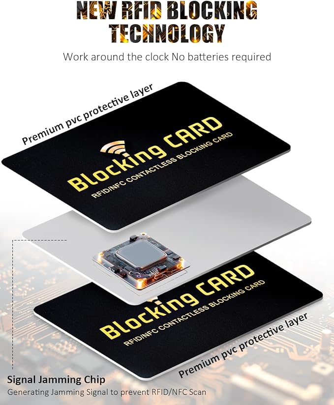 RFID Blocking Card 10 pack, One Card Protects Entire Wallet, RFID/NFC - Image 3