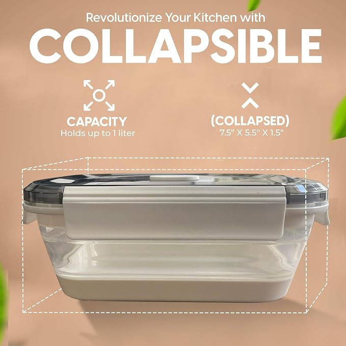 A MILLI Collapsible Lunch Box- Foldable Silicone Food Containers, Tupper ware - Image 2