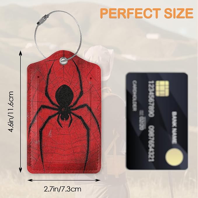 Red Web Spider 3 PCS Luggage Tags - Image 2