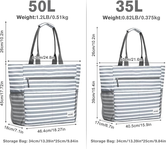 G4Free Beach Bag, Waterproof Sandproof Beach Tote Bag, Large Capacity Foldable - Image 2