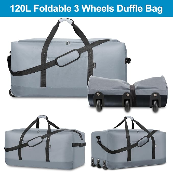 Finnhomy 120L Foldable Rolling Duffel Bag - Image 3
