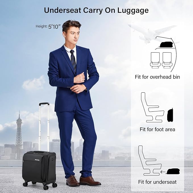 Hanke 16 Inch Underseat Carry On Luggage - Image 2