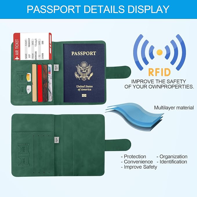 Passport Holders, RFID Blocking Credit Card Holder, PU Leather Passport Holders - Image 3
