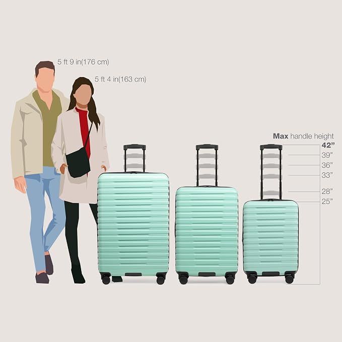 U.S. Traveler Boren Polycarbonate Hardside Rugged Travel Suitcase Luggage - Image 8