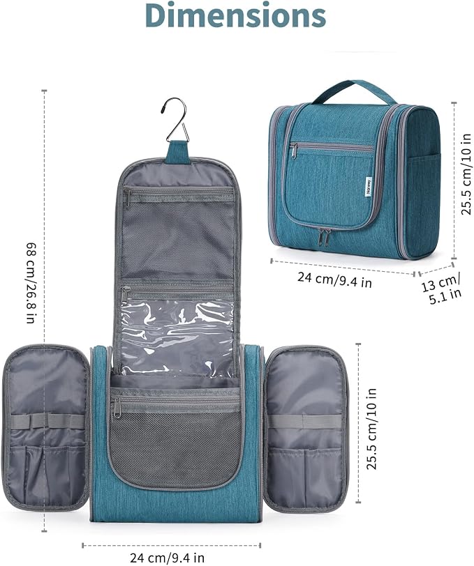 Narwey Hanging Toiletry Bag for Women Travel Makeup Bag Organizer Toiletries - Image 5