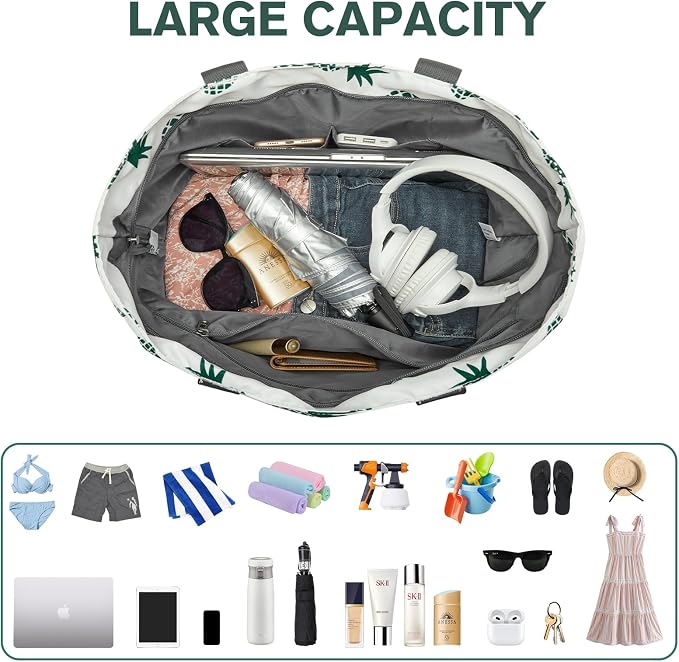 G4Free Beach Bag, Waterproof Sandproof Beach Tote Bag, Large Capacity Foldable - Image 6