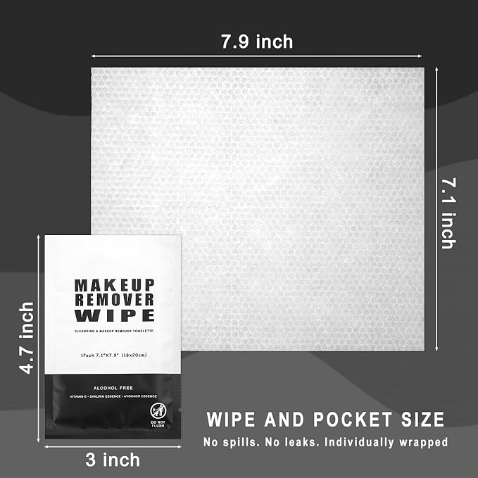 50 pcs Makeup Remover Wipes Bulk Individually Wrapped Makeup Wipes Single - Image 5