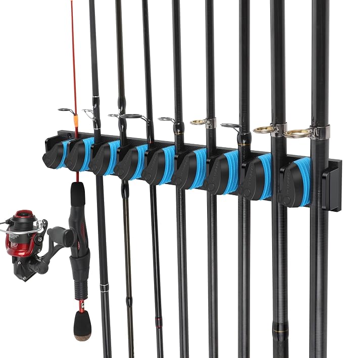 PLUSINNO Vertical Fishing Rod Holder, Wall Mounted Fishing Rod Rack, Fishing - Image 2